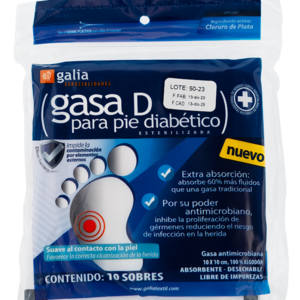 GASA D PARA PIE DIABETICO ESTERILIZADA c/10 SOBRE