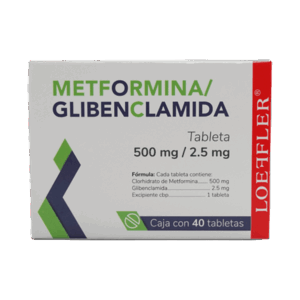 METFORMINA, GLIBENCLAMIDA 500/2.5 MG c/40 TAB