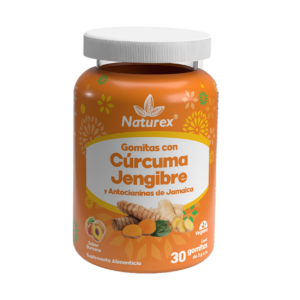 CURCUMA JENGIBRE Y ANTOCIANINAS DE JAMAICA S/DURAZNO FCO 3 G c/30 GOMITA